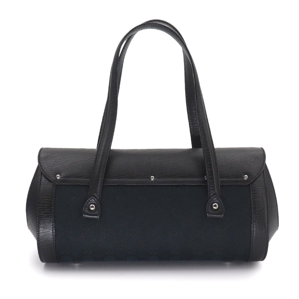 Gucci Banboo Hand Bag GG Canvas Leather Black Silver — view 3