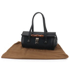 Gucci Banboo Hand Bag GG Canvas Leather Black Silver — view 2