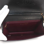 Chanel Quilted Chain Shoulder Bag Lambskin Black Gold Push Lock — view 6