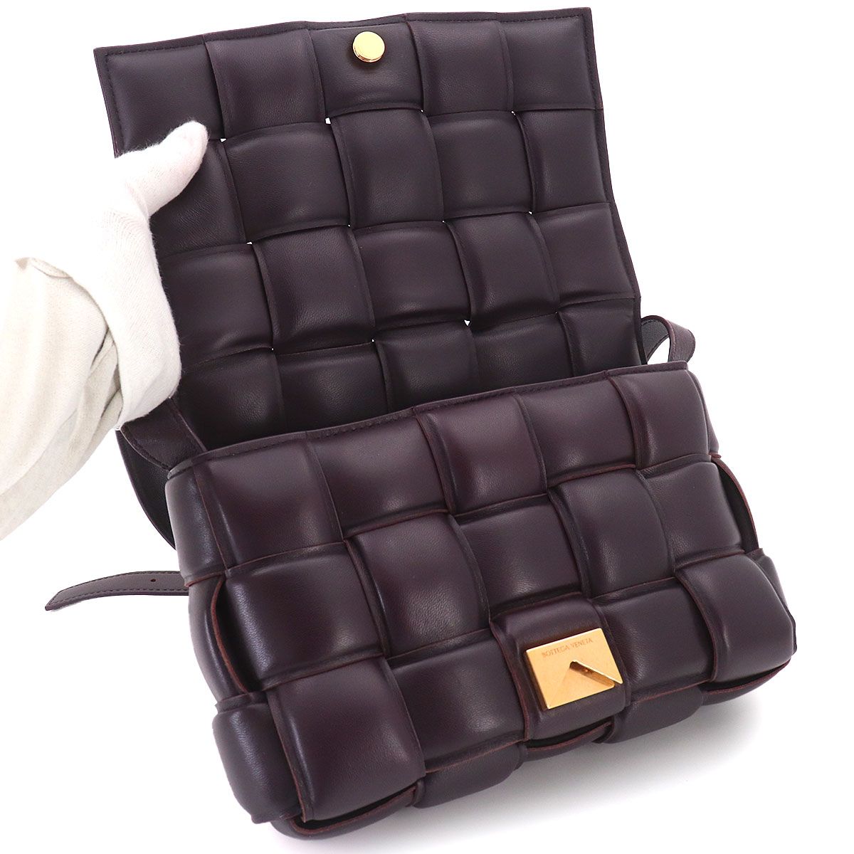 Bottega Veneta Intrecciato Padded Cassette Shoulder Bag Leather Purple — view 6