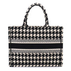 Dior Book Tote Canvas Black Houndstooth — view 3