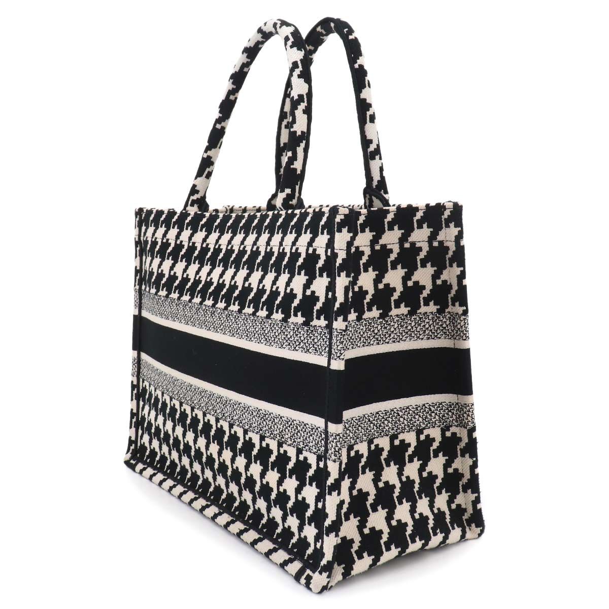 Dior Book Tote Canvas Black Houndstooth — view 4