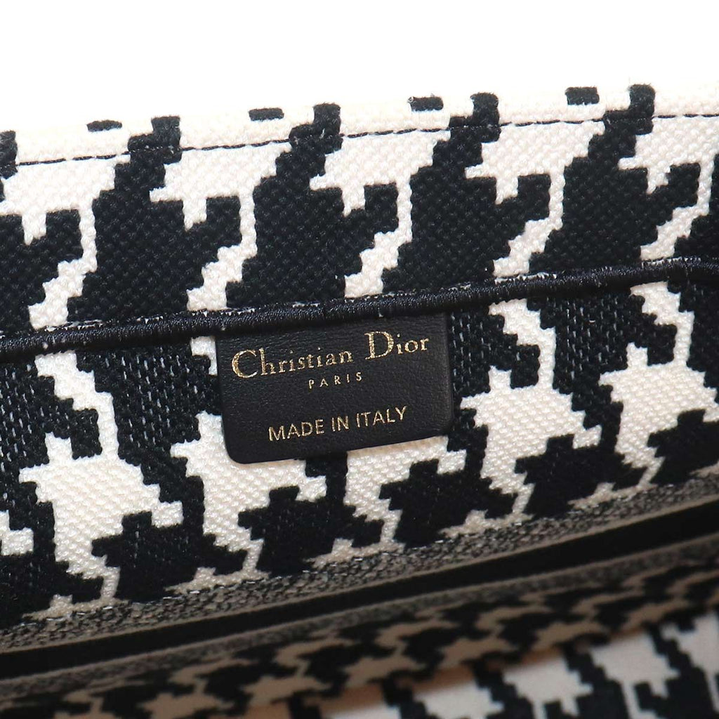 Dior Book Tote Canvas Black Houndstooth — view 8