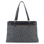 Dior Trotter Tote Canvas Leather Navy Silver — view 2