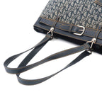 Dior Trotter Tote Canvas Leather Navy Silver — view 5