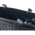 Dior Trotter Tote Canvas Leather Navy Silver — view 9