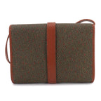 Saint Laurent 2-Way Shoulder Clutch Leather Brown Green Gold — view 2