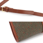 Saint Laurent 2-Way Shoulder Clutch Leather Brown Green Gold — view 9
