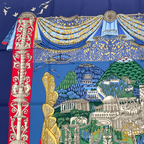 Hermes Carre 90 L Atlantide Atlantis Silk Scarf Navy — view 2