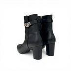 Hermes Saint Germain Boots Short Shoes Leather Black Silver Kelly — view 4