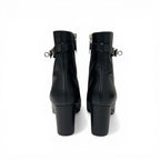 Hermes Saint Germain Boots Short Shoes Leather Black Silver Kelly — view 5