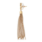Saint Laurent Paris YSL Logo Cassandra Tassel Earrings — view 4