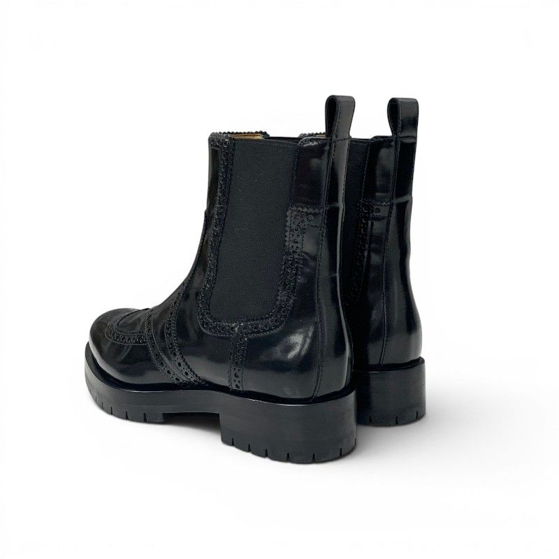 Hermes Boots Short Shoes Leather Black Side Gore Wing — view 4