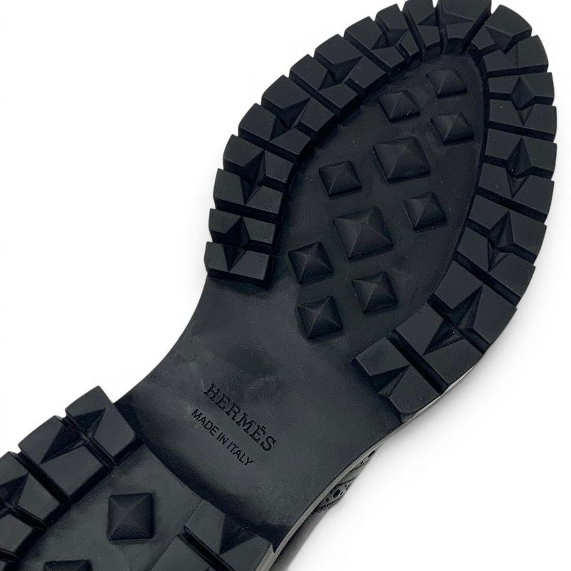 Hermes Boots Short Shoes Leather Black Side Gore Wing — view 8