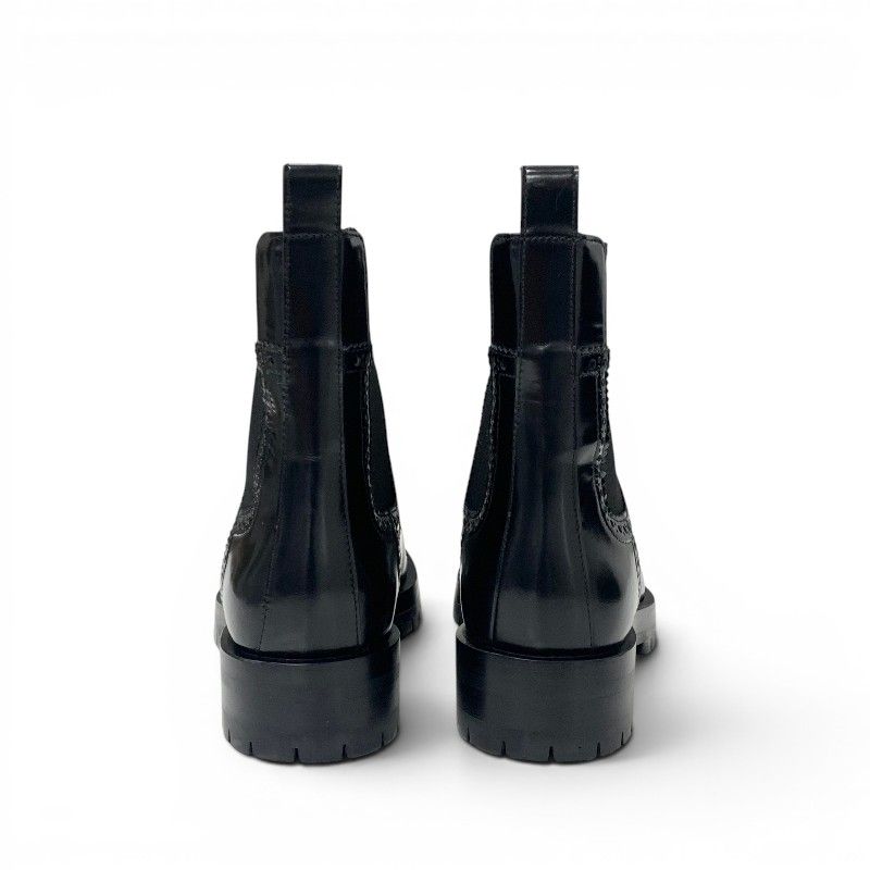 Hermes Boots Short Shoes Leather Black Side Gore Wing — view 5