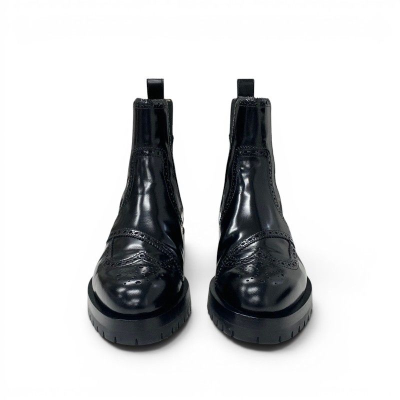 Hermes Boots Short Shoes Leather Black Side Gore Wing — view 2