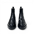 Hermes Boots Short Shoes Leather Black Side Gore Wing — view 2
