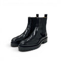 Hermes Boots Short Shoes Leather Black Side Gore Wing