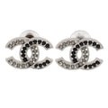Chanel CC Logo Rhinestone Earrings