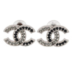 Chanel CC Logo Rhinestone Earrings
