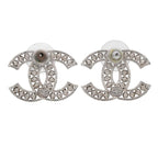 Chanel CC Logo Rhinestone Earrings — view 2