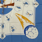 Hermes Carre 90 Vive les Champion Viva Blue Scarf — view 5