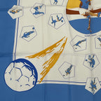 Hermes Carre 90 Vive les Champion Viva Blue Scarf — view 4