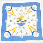 Hermes Carre 90 Vive les Champion Viva Blue Scarf