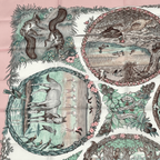 Hermes Carre 90 les Quatre Saisons Four Seasons Brown Animal Flower Scarf Silk — view 2