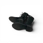 Prada Boots Long Shoes Nylon Leather Black Re-Nylon Triangle Logo Lace — view 6