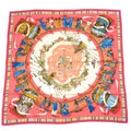Hermes Carre 90 Prieres AU Vent Prayer in the Wind Silk Scarf Pink