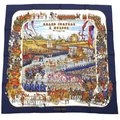 Hermes Carre 90 Grand Cortege a Moscou Moscow March Red Scarf Silk