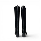 Hermes Fontaine Boots Long Shoes Fabric Leather Black Knit Exlibris — view 5