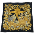 Hermes Carre 90 Passiflores Passion Flower Black Silk 100% Scarf
