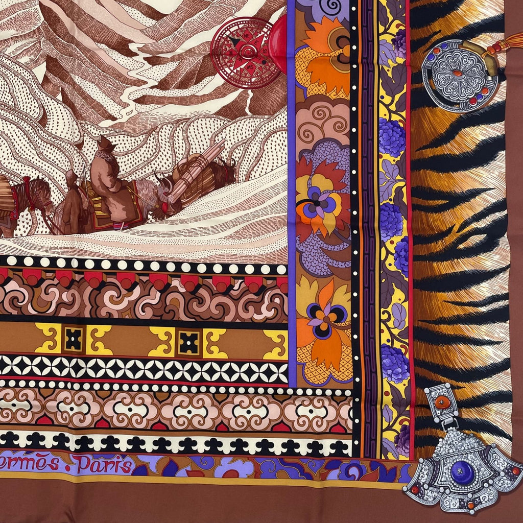 Hermes Carre 90 la Femme Aux Semelles de Vent Woman with Wind Footpads Scarf — view 5