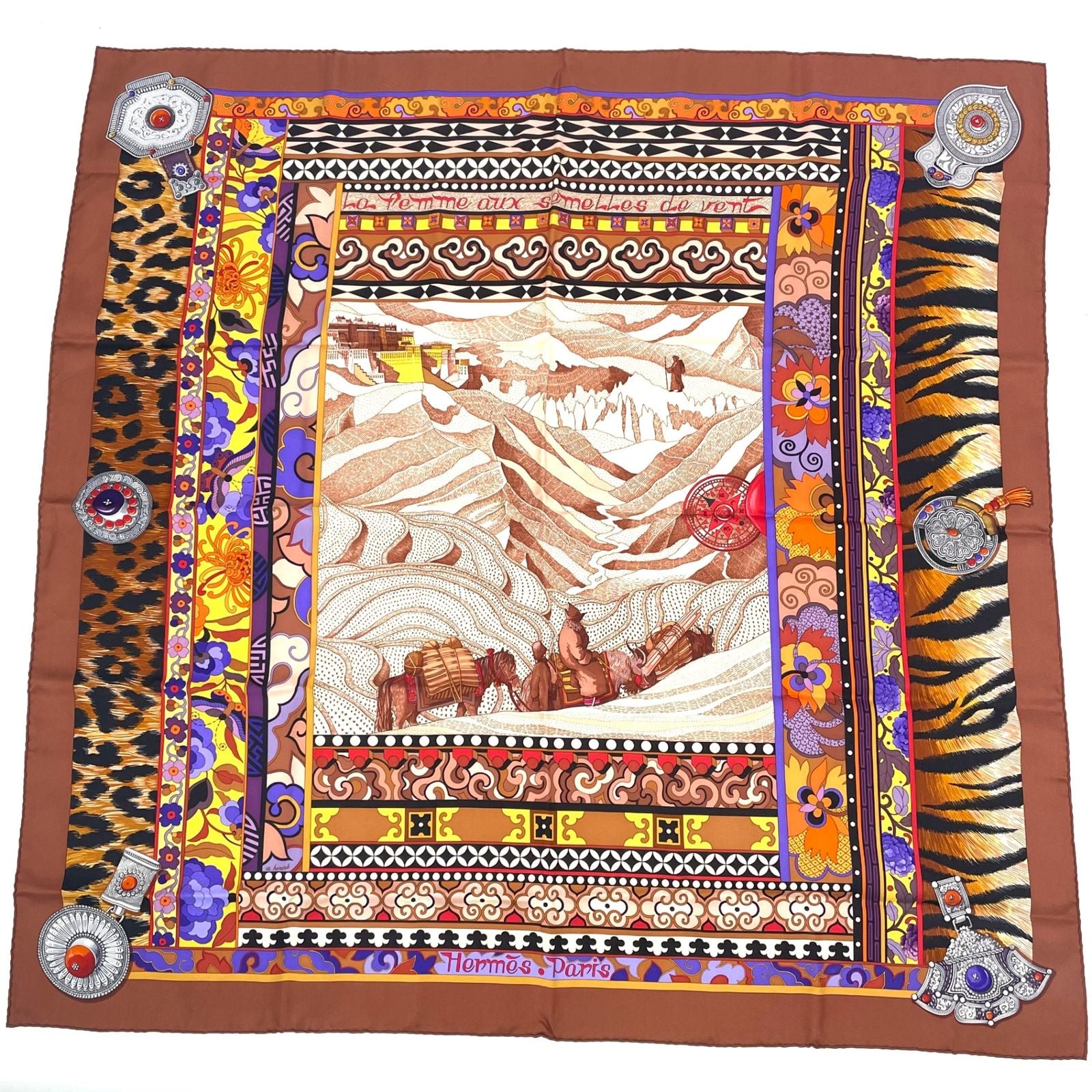 Hermes Carre 90 la Femme Aux Semelles de Vent Woman with Wind Footpads Scarf