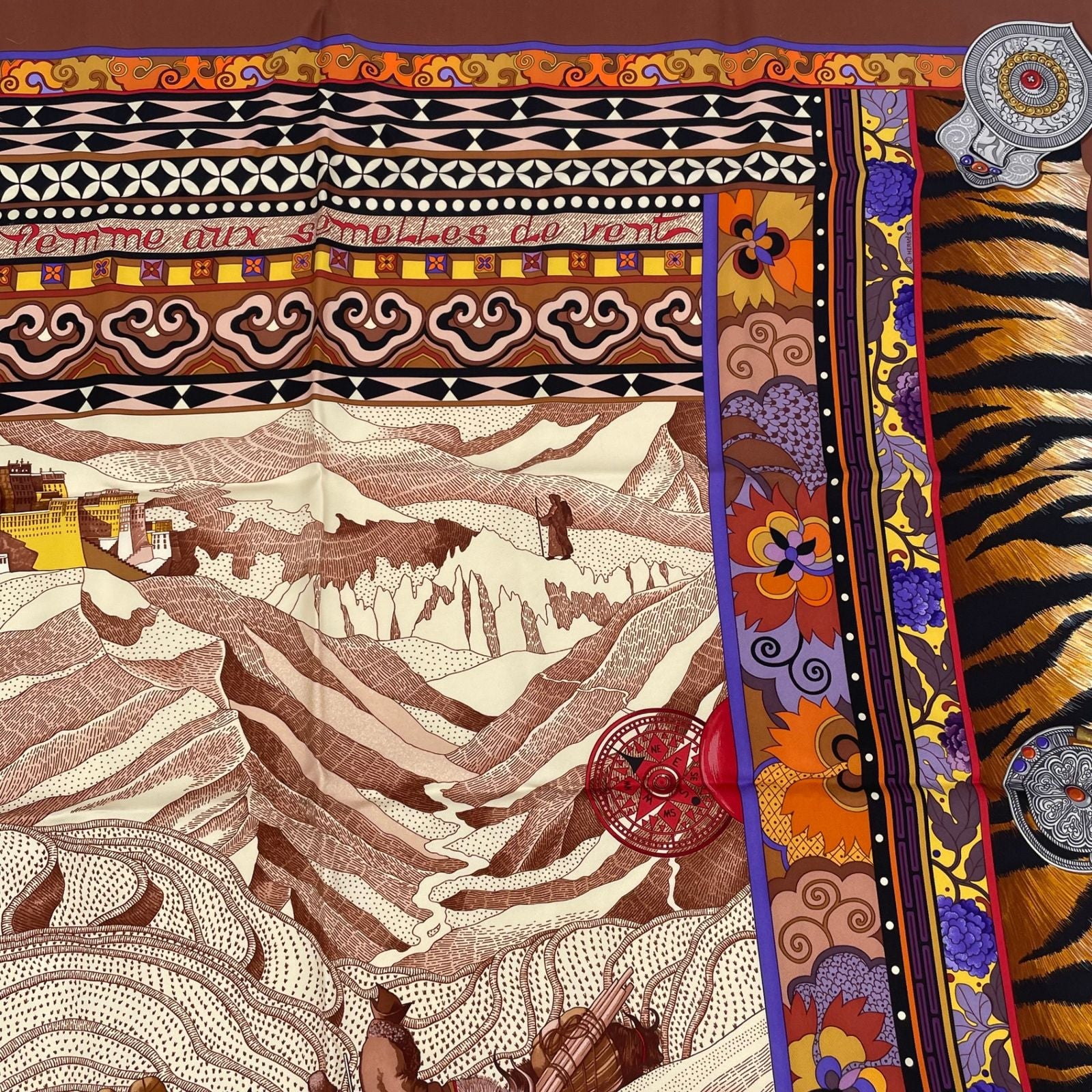 Hermes Carre 90 la Femme Aux Semelles de Vent Woman with Wind Footpads Scarf — view 3
