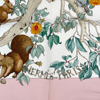 Hermes Carre 90 AU Coeur Des Bois in the Forest Scarf Silk Pink — view 7
