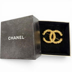 Chanel Vintage CC Logo Lava Brooch Gold — view 2