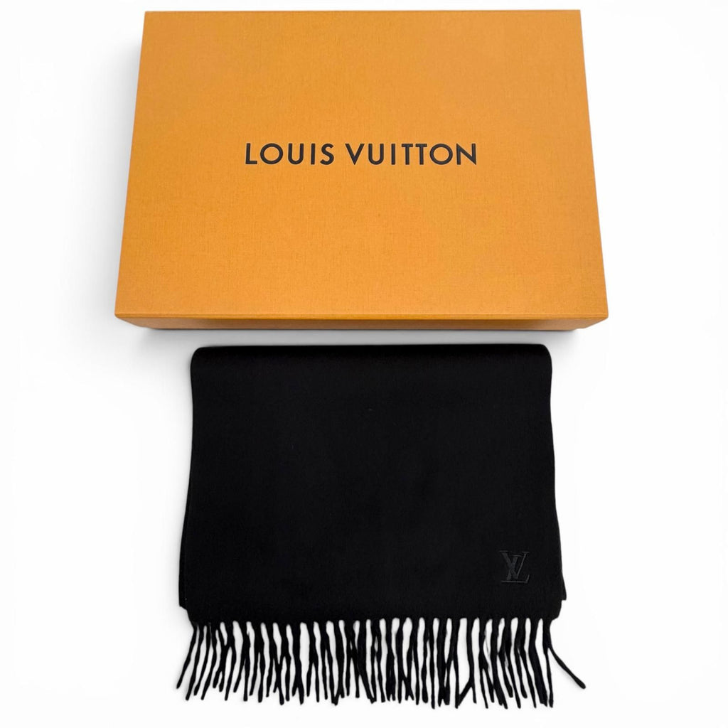 Louis Vuitton Cashmere Echarpe Jhelum LV Logo Embroidered Scarf with Fringe — view 2