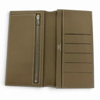 Hermes Citizen Twill Long Silk Etoupe Silver Leather Wallet — view 5