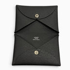 Hermes Calvi Chevre Misol Silver Coin Case Card Black — view 5