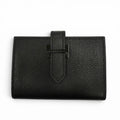 Hermes Bearn Veau Epsom So Black Logo Monochrome Card Case Business Holder