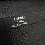 Hermes Bearn Veau Epsom So Black Logo Monochrome Card Case Business Holder — view 7