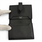Hermes Bearn Veau Epsom So Black Logo Monochrome Card Case Business Holder — view 4