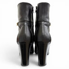 Celine Triomphe Side Zip Leather Ankle Boots Short Black — view 5