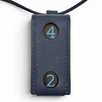 Hermes Coup de Blue Jean Navy 3 Dice Leather Necklace 85 cm