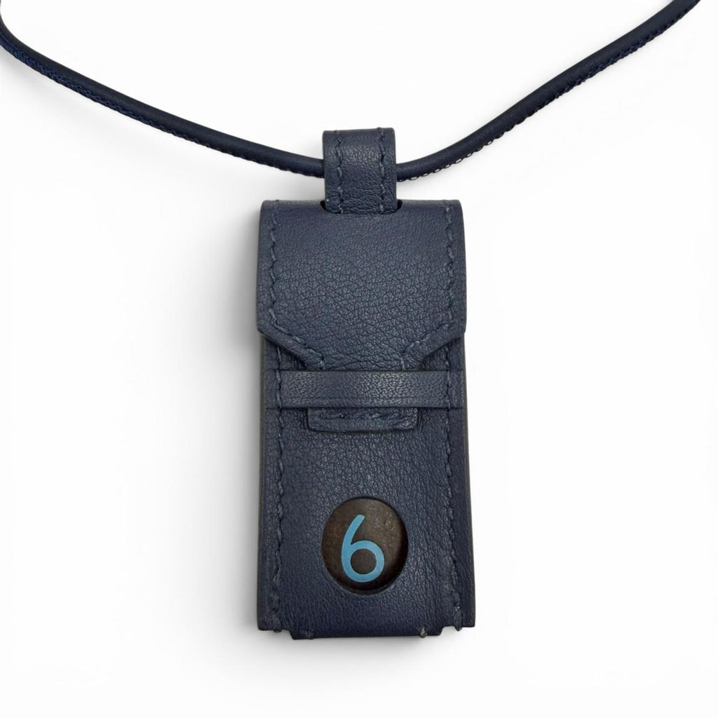 Hermes Coup de Blue Jean Navy 3 Dice Leather Necklace 85 cm — view 3