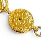 Chanel Vintage Coco Mademoiselle Logo Round Coin Necklace Gold Recommended — view 6