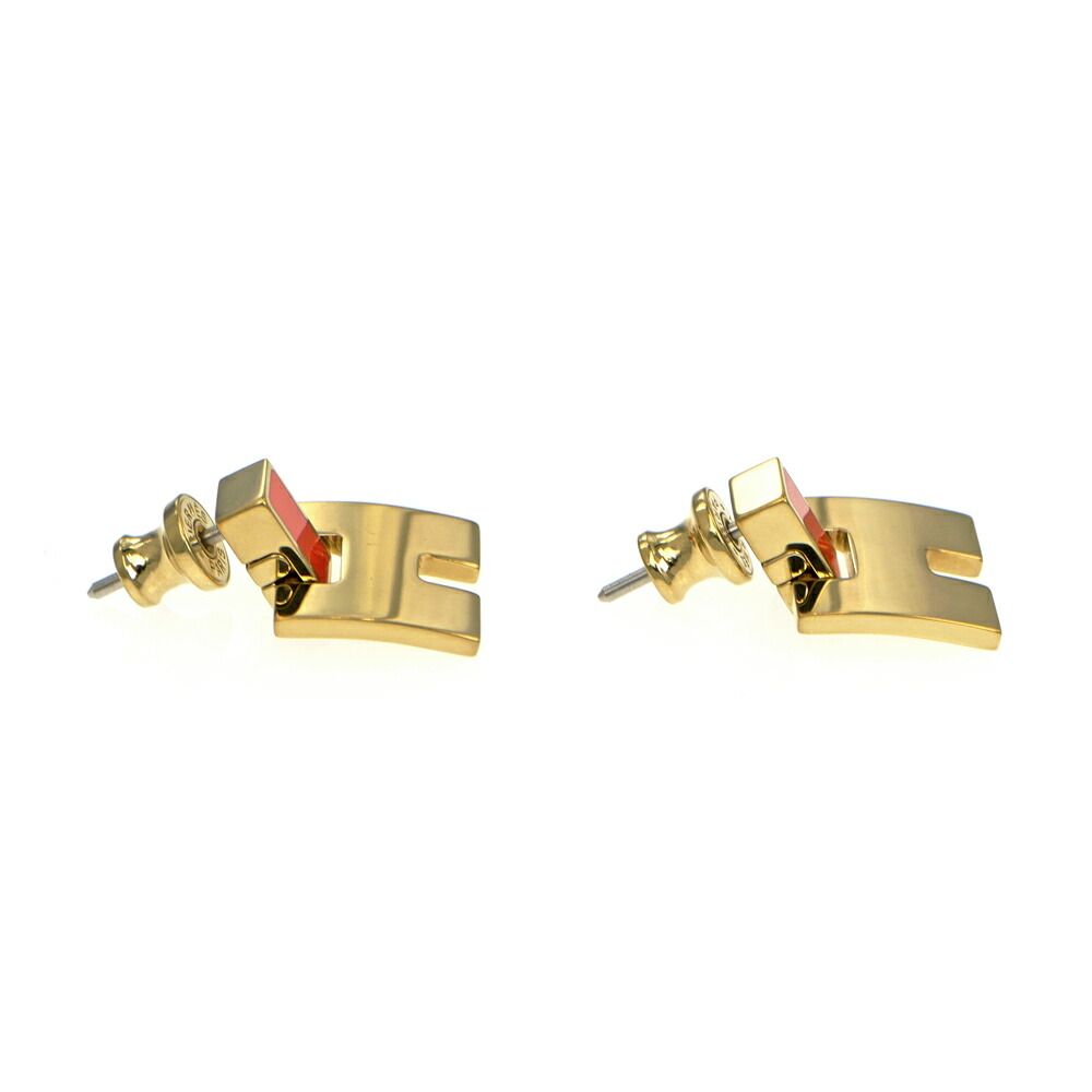 Hermes Irene Earrings Gold Orange — view 3